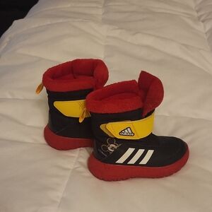Adidas Kids' Red and Yellow Winter Boots